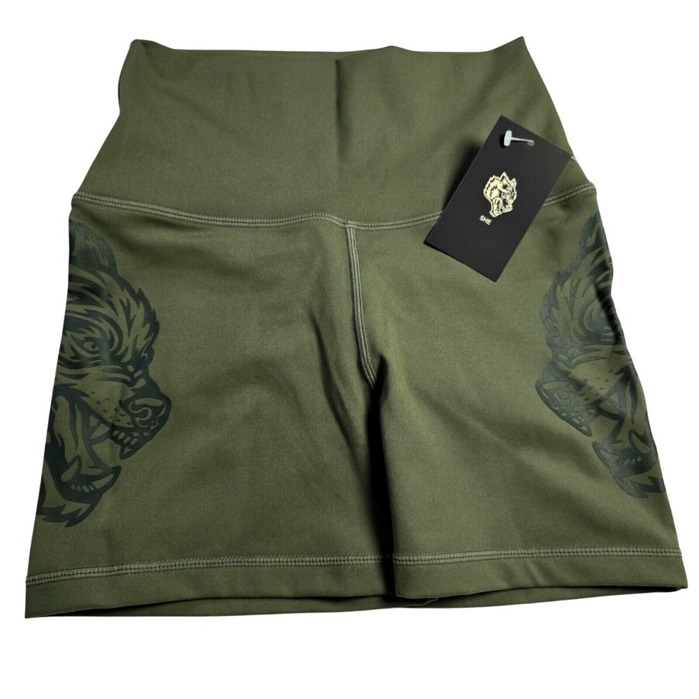 Darc Sport SHE Big Wolf Pump Shorts XS in Combat Green Gym Weightlifting